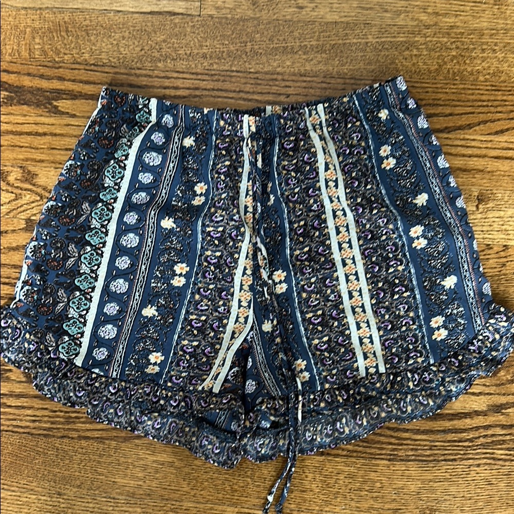 Soprano High Waist Navy Blue Bohemian Shorts